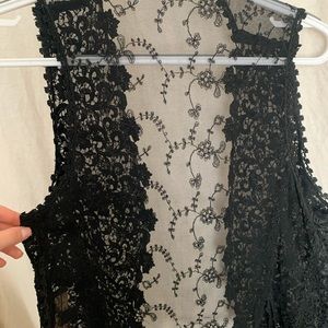 Black Lace Vest